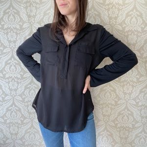 Black Cargo Style Blouse